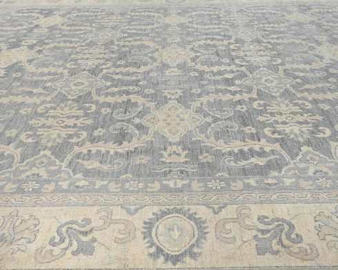 12x14 Ziegler Gray Afghan Hand Knotted Wool Area Rug